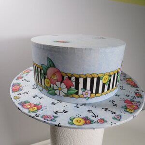 Mary Engelbreit Hat Gift Box Floral Blue & Pink
